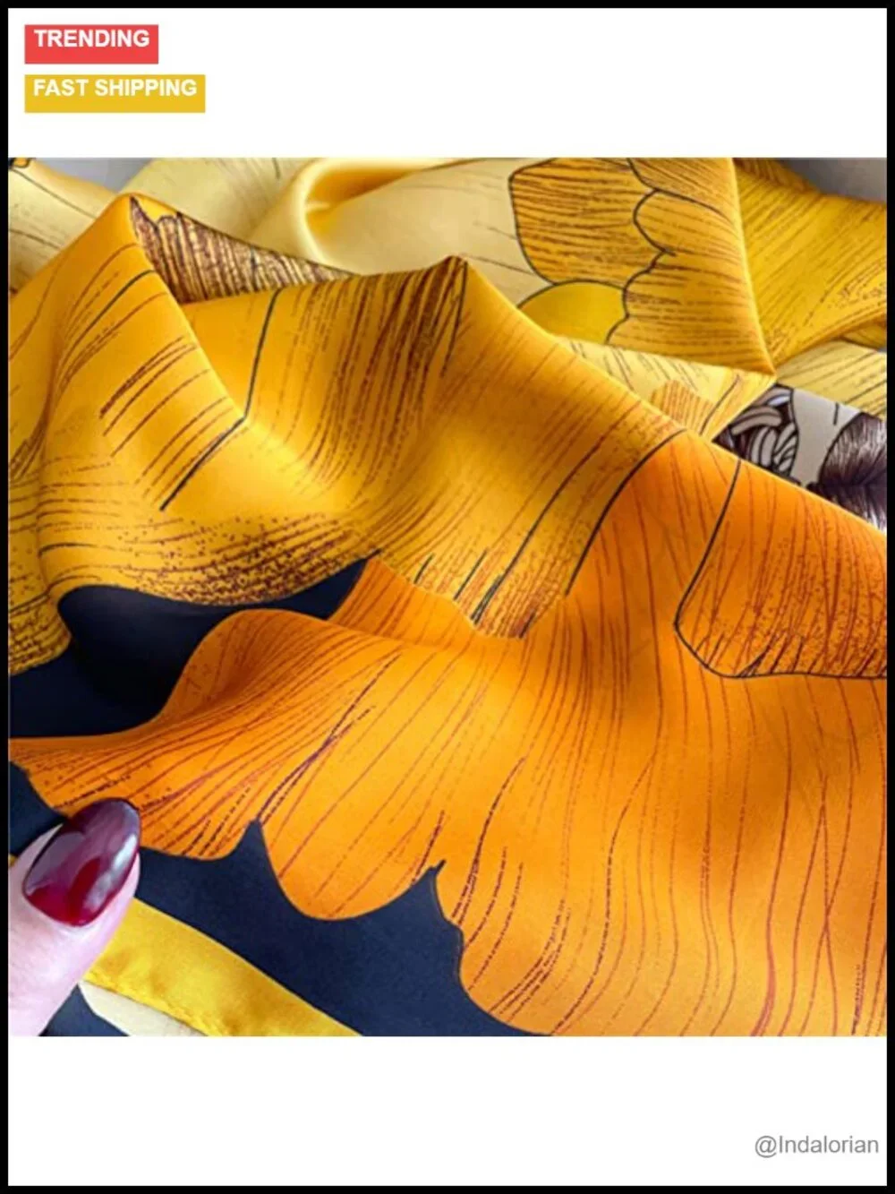 Large Square Silk Feeling Scarf 43
